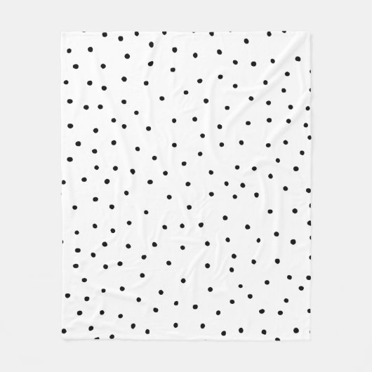 Couverture Polaire Pois blanc noir simple élégant d'aquarelle (Devant)
