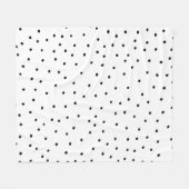 Couverture Polaire Pois blanc noir simple élégant d'aquarelle (Devant (Horizontal))