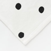 Couverture Polaire Pois blanc noir simple élégant d'aquarelle (Coin)