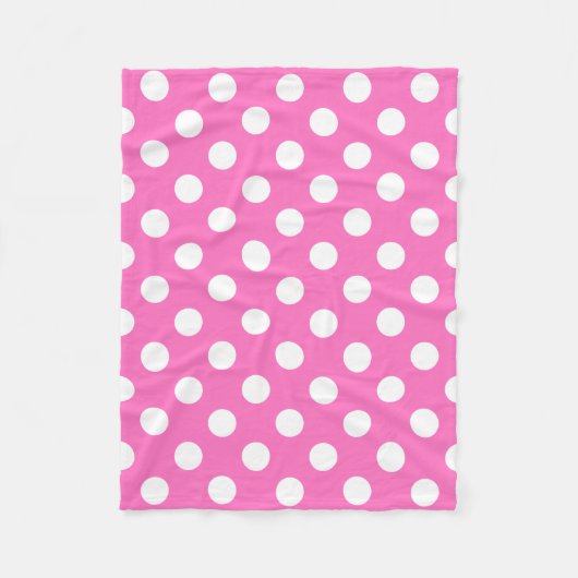 Couverture Polaire Pois blanc sur le rose (Devant)