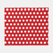 Couverture Polaire Pois blancs en gras sur rouge (Devant (Horizontal))