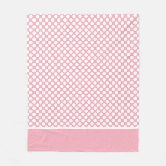 Couverture Polaire Pois blancs en rose (Devant)