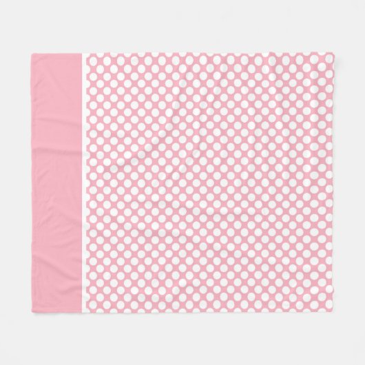 Couverture Polaire Pois blancs en rose (Devant (Horizontal))