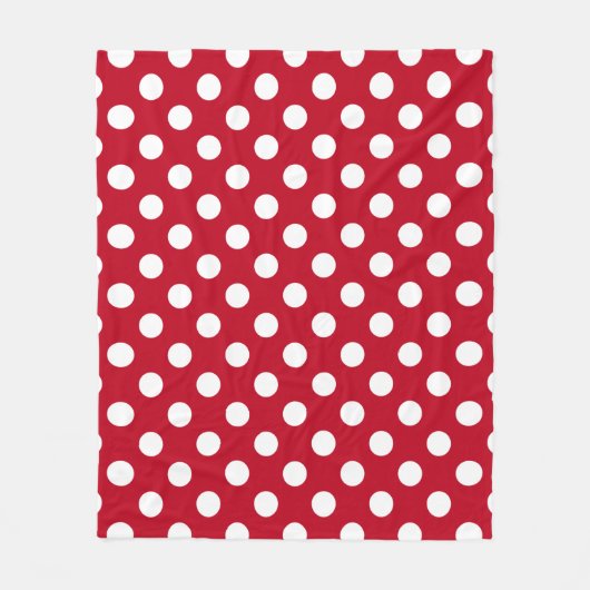 Couverture Polaire pois blancs en rouge (Devant)