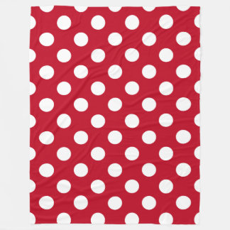 Couverture Polaire pois blancs en rouge