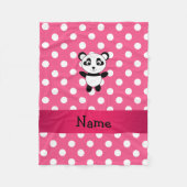 Couverture Polaire Pois blancs rose panda personnalisés (Devant)