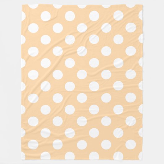 Couverture Polaire Pois blancs sur beige (Devant)