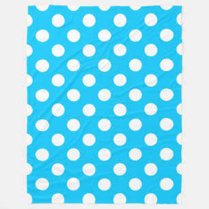 Couverture Polaire Pois blancs sur bleu électrique