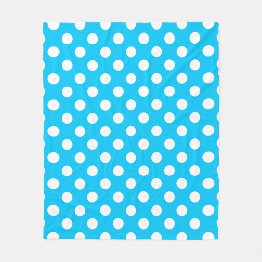 Couverture Polaire Pois blancs sur bleu électrique (Devant)