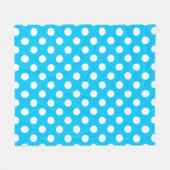 Couverture Polaire Pois blancs sur bleu électrique (Devant (Horizontal))