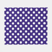 Couverture Polaire Pois blancs sur bleu foncé (Devant (Horizontal))