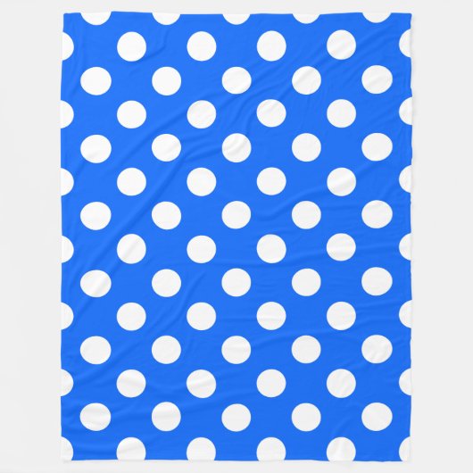 Couverture Polaire Pois blancs sur bleu royal (Devant)