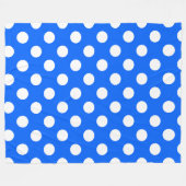 Couverture Polaire Pois blancs sur bleu royal (Devant (Horizontal))