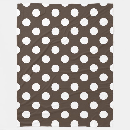 Couverture Polaire Pois blancs sur brun (Devant)