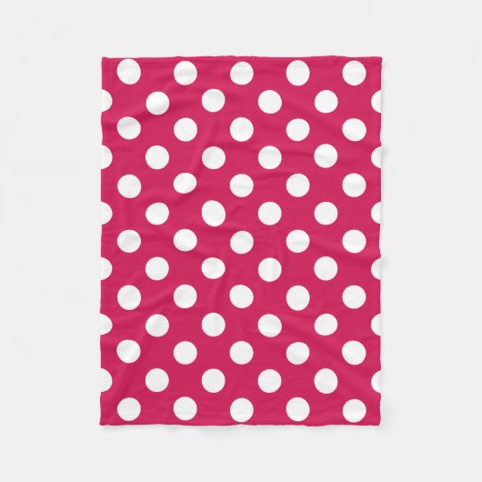 Couverture Polaire Pois blancs sur cerise (Devant)