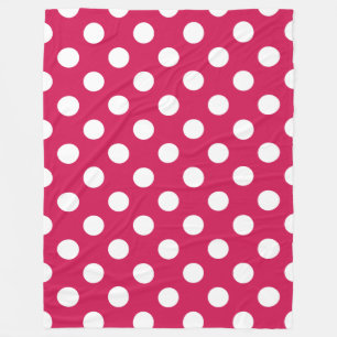 Couverture Polaire Pois blancs sur cerise