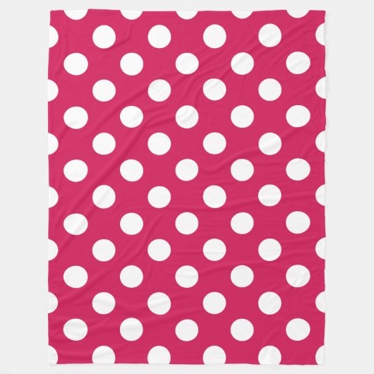 Couverture Polaire Pois blancs sur cerise (Devant)