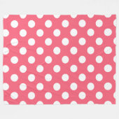 Couverture Polaire Pois blancs sur corail (Devant (Horizontal))