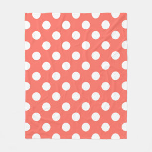 Couverture Polaire Pois blancs sur corail vivant