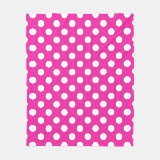 Couverture Polaire Pois blancs sur fuchsia (Devant)