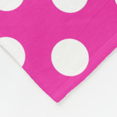 Couverture Polaire Pois blancs sur fuchsia (Coin)
