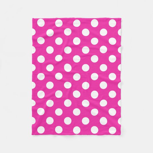 Couverture Polaire Pois blancs sur fuchsia (Devant)
