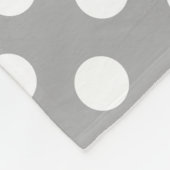 Couverture Polaire Pois blancs sur gris (Coin)