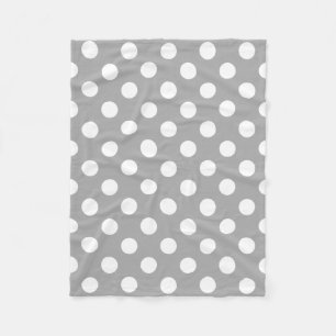 Couverture Polaire Pois blancs sur gris