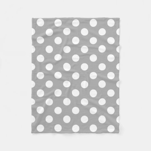 Couverture Polaire Pois blancs sur gris (Devant)