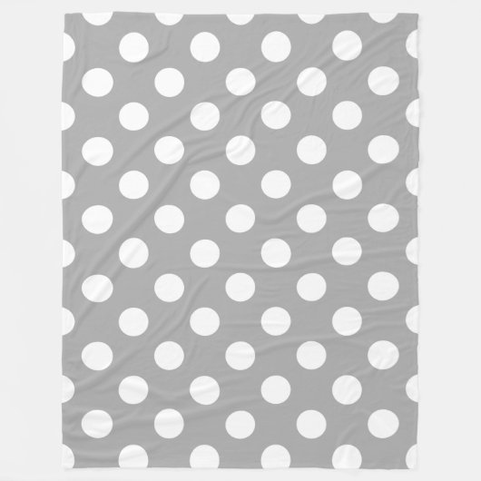 Couverture Polaire Pois blancs sur gris (Devant)