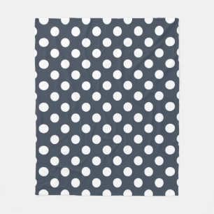 Couverture Polaire Pois blancs sur gris bleu