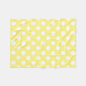 Couverture Polaire Pois blancs sur jaune citron (Devant (Horizontal))