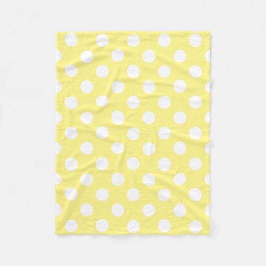 Couverture Polaire Pois blancs sur jaune citron (Devant)
