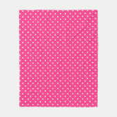 Couverture Polaire Pois blancs sur la couleur Fuchsia (Devant)