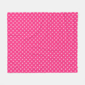 Couverture Polaire Pois blancs sur la couleur Fuchsia (Devant (Horizontal))