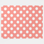 Couverture Polaire Pois blancs sur la pêche (Devant (Horizontal))