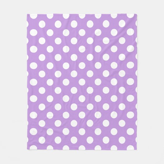 Couverture Polaire Pois blancs sur lilas (Devant)