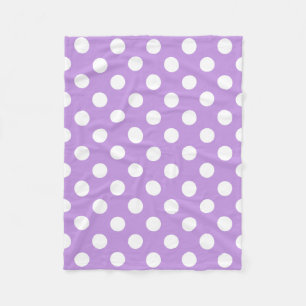 Couverture Polaire Pois blancs sur lilas