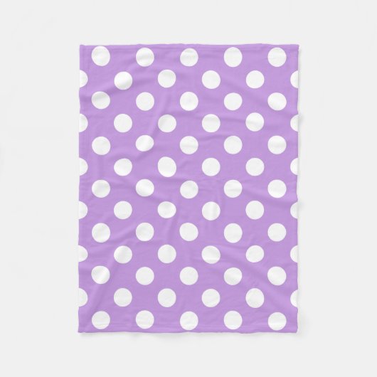 Couverture Polaire Pois blancs sur lilas (Devant)