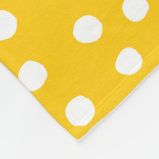 Couverture Polaire Pois blancs sur motif jaune transparent (Coin)