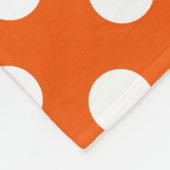 Couverture Polaire Pois blancs sur orange (Coin)