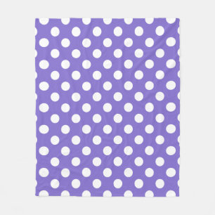 Couverture Polaire Pois blancs sur perwinkle