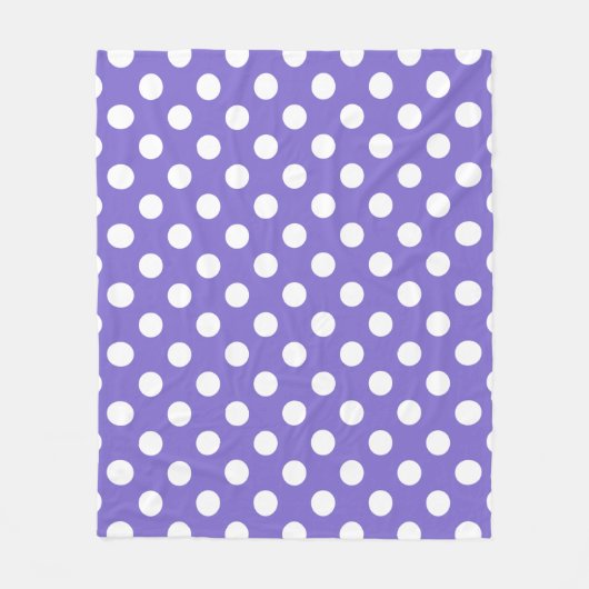 Couverture Polaire Pois blancs sur perwinkle (Devant)