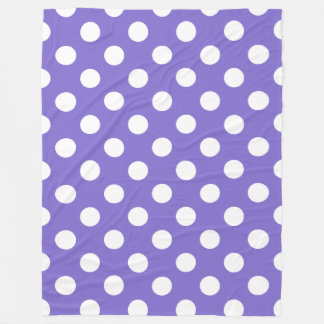 Couverture Polaire Pois blancs sur perwinkle