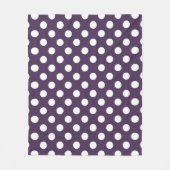 Couverture Polaire Pois blancs sur prune violette (Devant)