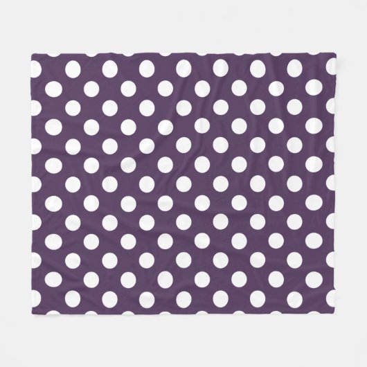 Couverture Polaire Pois blancs sur prune violette (Devant (Horizontal))