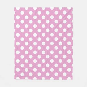 Couverture Polaire pois blancs sur rose pâle