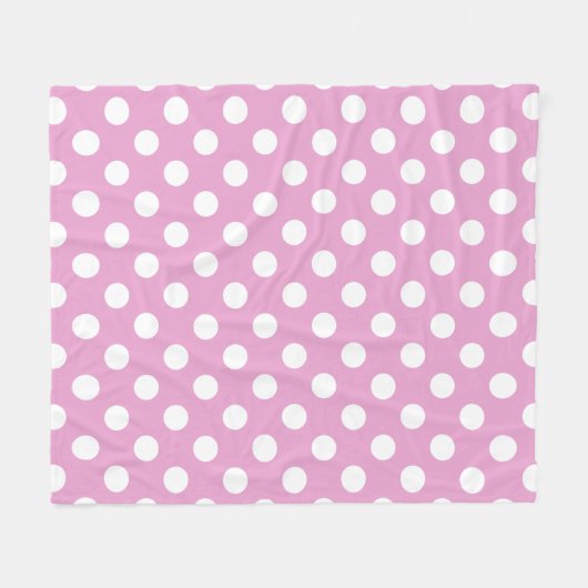 Couverture Polaire Pois blancs sur rose pâle (Devant (Horizontal))