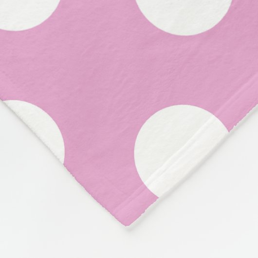 Couverture Polaire Pois blancs sur rose pâle (Coin)
