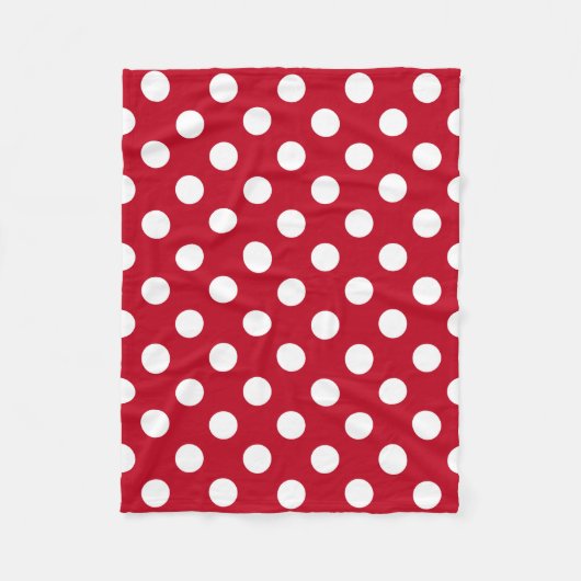 Couverture Polaire Pois blancs sur rouge (Devant)
